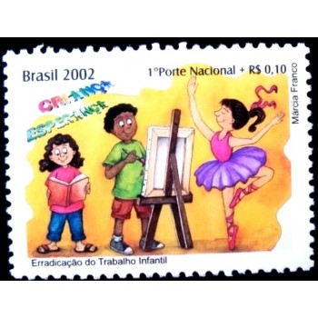 Selo postal do Brasil de 2002 Erradicação do Trabalho Infantil M