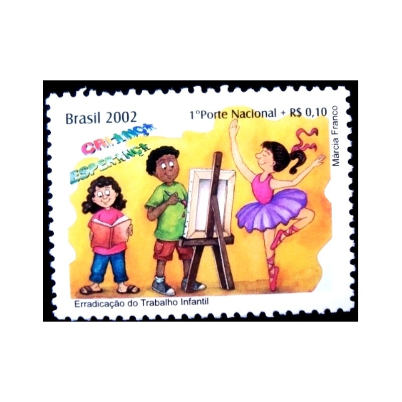 Selo postal do Brasil de 2002 Erradicação do Trabalho Infantil M