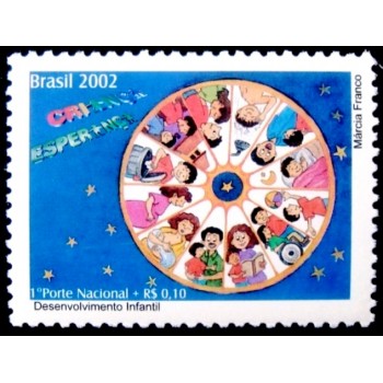 Selo postal do Brasil de 2002 Desenvolvimento Infantil M