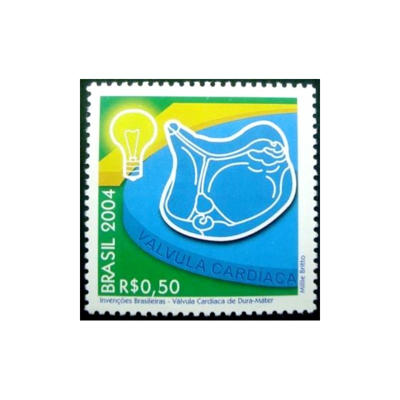 Selo postal do Brasil de 2004 Válvula Cardíaca M