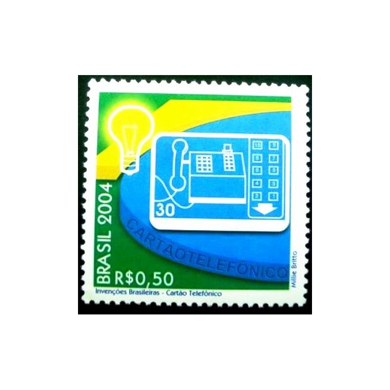 Selo postal do Brasil de 2004 Cartão Telefônico M