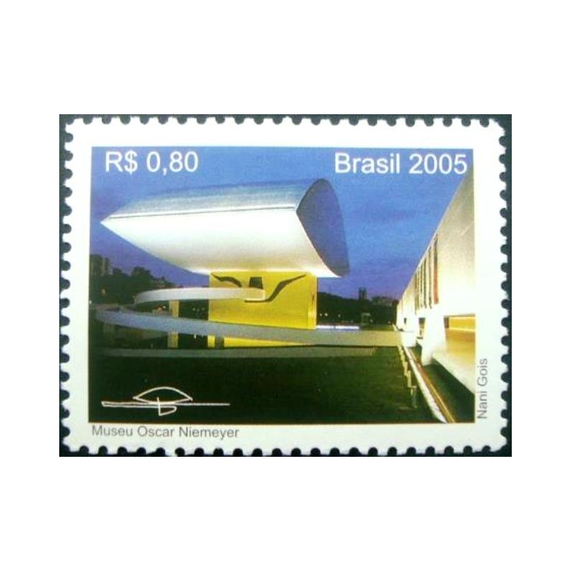 Selo postal do Brasil de 2005 Museu Oscar Niemeyer