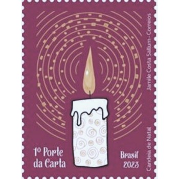 Selo postal do Brasil de 2023 Candeia de Natal