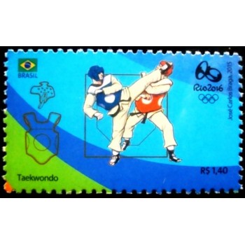 Selo postal do Brasil de 2015 Taekwondo