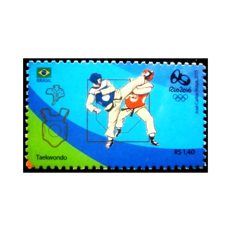 Selo postal do Brasil de 2015 Taekwondo