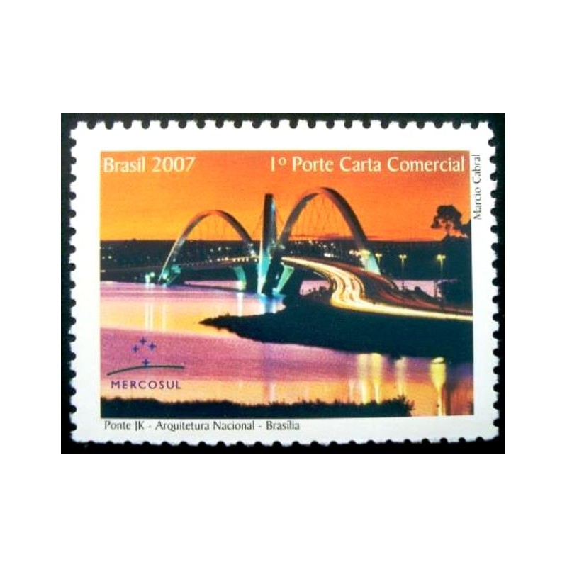 Selo postal do Brasil de 2007 Ponte JK M