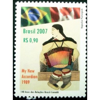 Selo postal do Brasil de 2007 Brasil-Canadá M