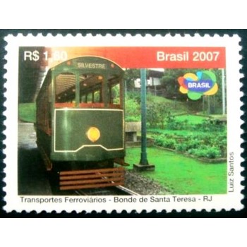 Selo postal do Brasil de 2007 Bonde de Santa Teresa M