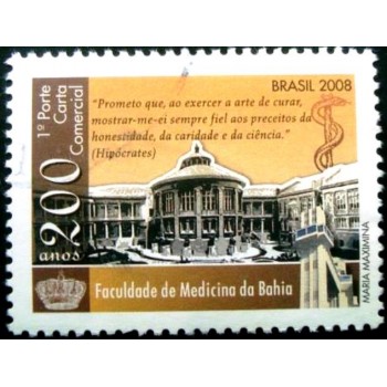 Imagem similar à do selo postal do Brasil de 2008 Faculdade de Medicina da Bahia