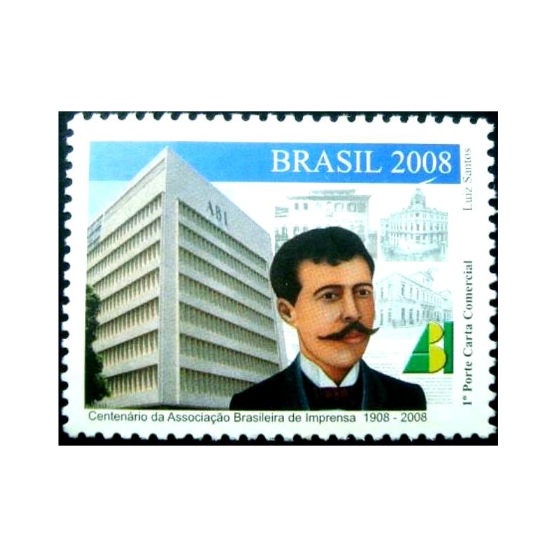 Selo postal do Brasil de 2008 200 Anos ABI M