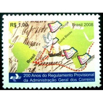 Selo postal do Brasil de 2008 Regulamento Provisional M