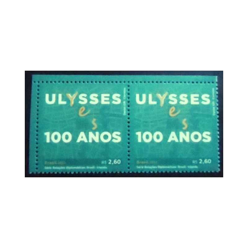 Par de selos postais do Brasil de 2022 Ulysses M