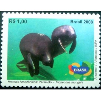 Selo postal do Brasil de 2008 Peixe-Boi