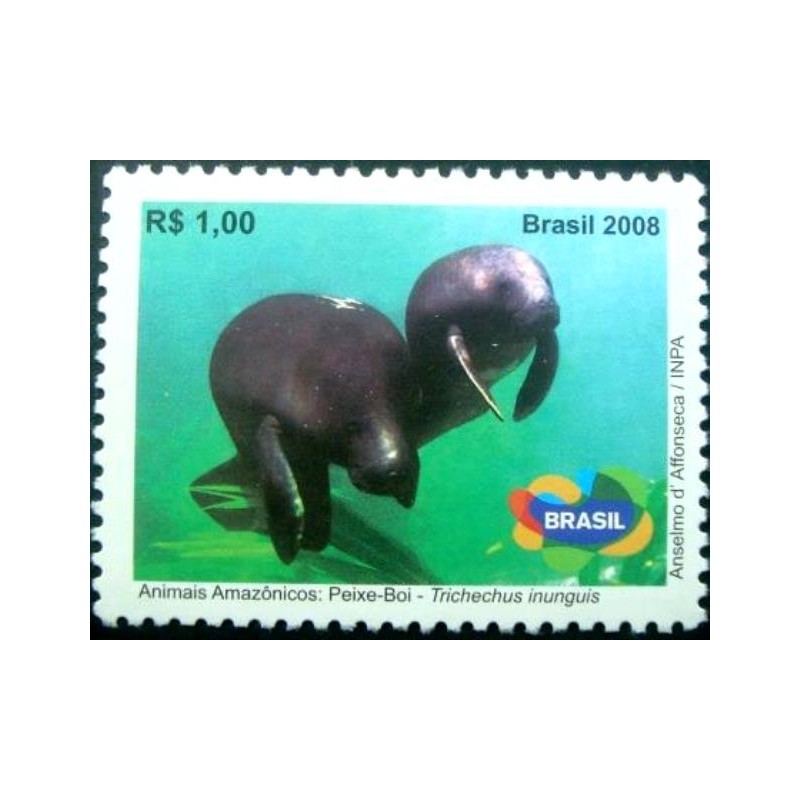 Selo postal do Brasil de 2008 Peixe-Boi