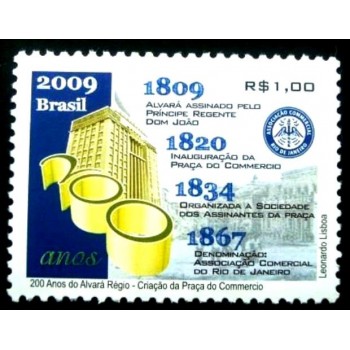 Selo postal do Brasil de 2009 - Praça do Comércio M