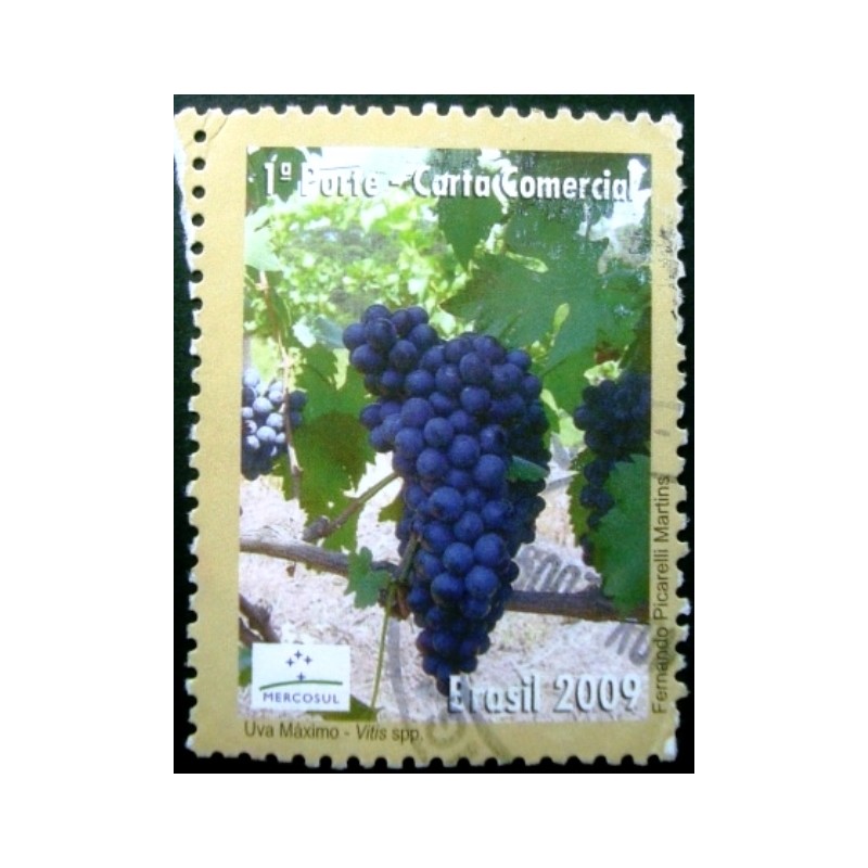 Selo postal do Brasil de 2008 Uvas Máximo U