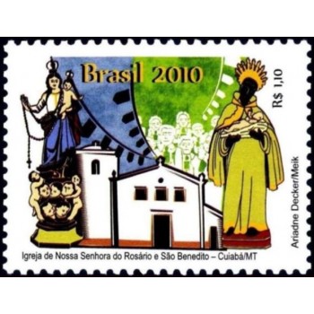 Selo postal do Brasil de 2010 Igreja N.S.do Rosário e S. Benedito M