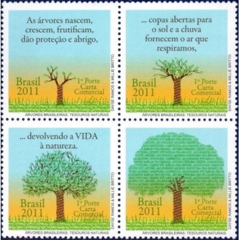 Se-tenant do Brasil de 2011 Árvores Brasileiras