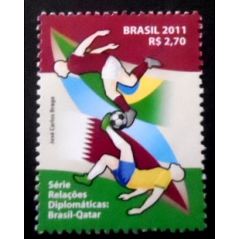 Selo postal do Brasil de 2011 Brasil - Catar N