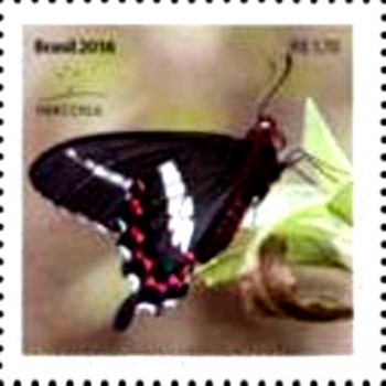 Selo postal do Brasil de 2016 Parides bunichus bunichus M