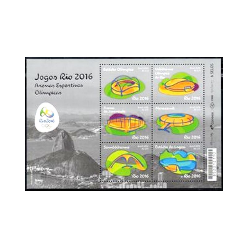 Bloco Postal do Brasil de 2016 Arenas Esportivas Rio 2016