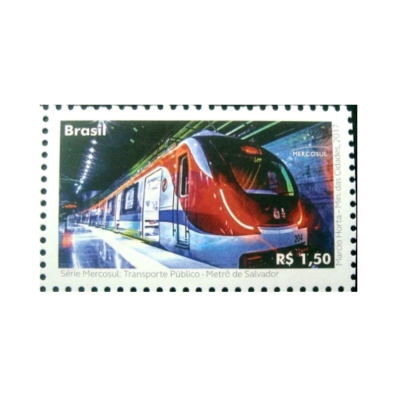 Selo postal do Brasil de 2017 Metrô de Salvador M