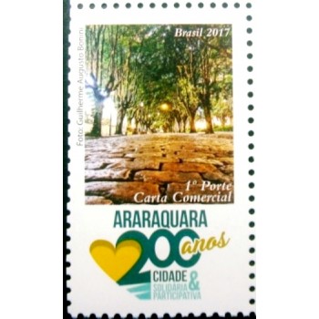 Selo postal do Brasil de 2017 200 Anos de Araraquara M