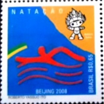 Selo postal do Brasil de 2008 Natação