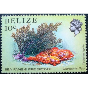 Imagem do Selo postal de Belize de 1984 Sea Fan and Fire Sponge