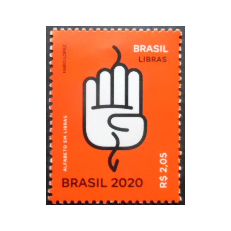 Selo postal do Brasil de 2020 - Libras