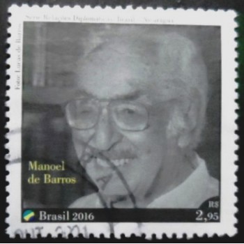 Selo postal do Brasil de 2016 Manoel de Barros U