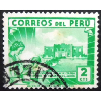 Selo postal do Peru de 1945 Children’s Holiday Center