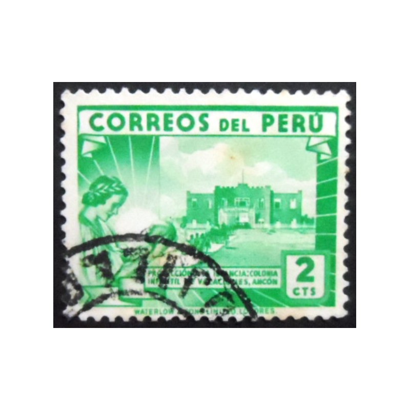 Selo postal do Peru de 1945 Children’s Holiday Center