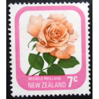 Selo postal da Nova Zelândia de 1976 Michele Meilland N C