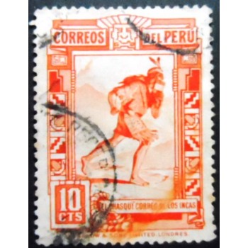 Imagem similar à do selo postal do Peru de 1937 El Chasqui