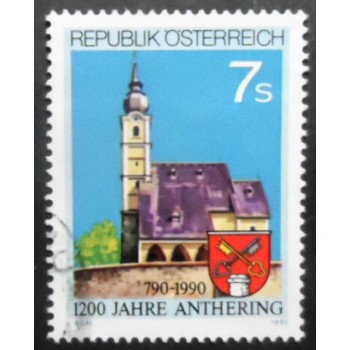 Selo postal da Áustria de 1990 Anniversary of Anthering