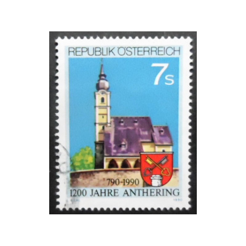 Selo postal da Áustria de 1990 Anniversary of Anthering