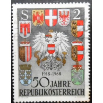 Selo postal da Áustria de 1968 Austrian Coat of Arms