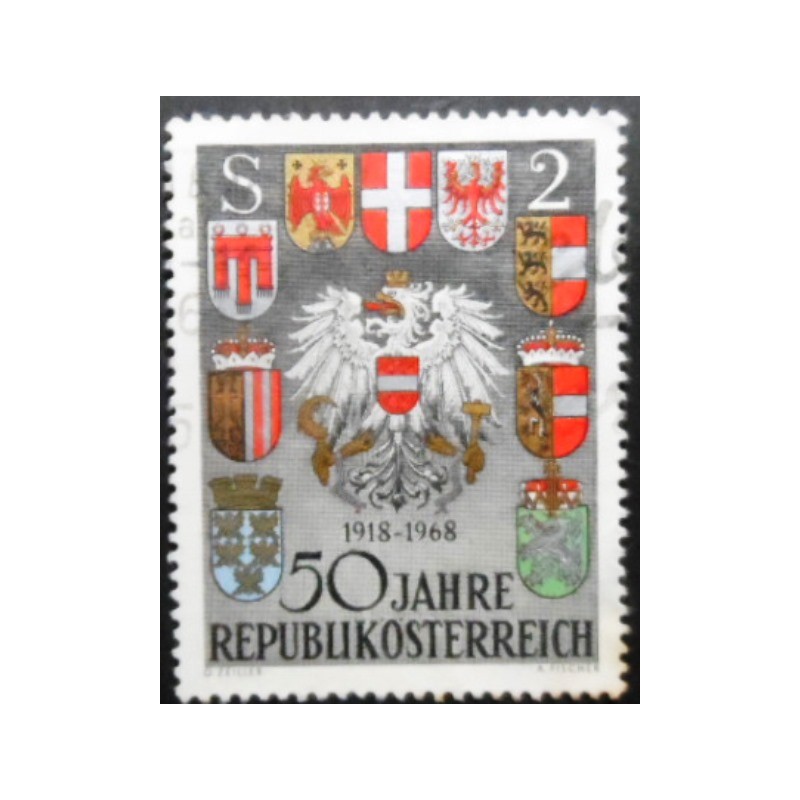 Selo postal da Áustria de 1968 Austrian Coat of Arms