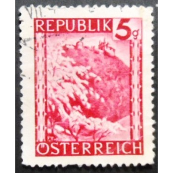 Selo postal da Áustria de 1945 Leopoldsberg