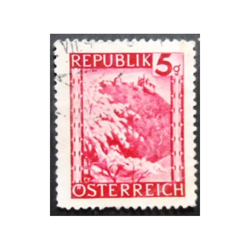 Selo postal da Áustria de 1945 Leopoldsberg