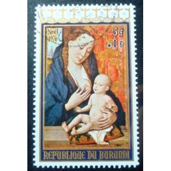 Selo postal do Burundi 1976 Christmas Issue Surcharged 5