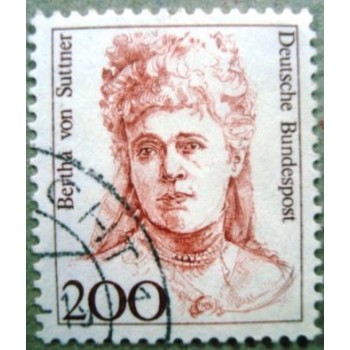 Selo postal da Alemanha de 1991 Bertha von Suttner