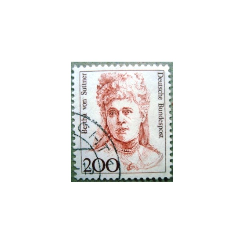 Selo postal da Alemanha de 1991 Bertha von Suttner