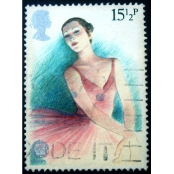 Imagem similar à do selo postal do Reino Unido de 1982  Ballerina