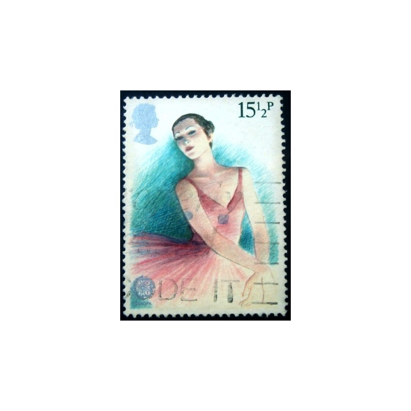 Imagem similar à do selo postal do Reino Unido de 1982  Ballerina