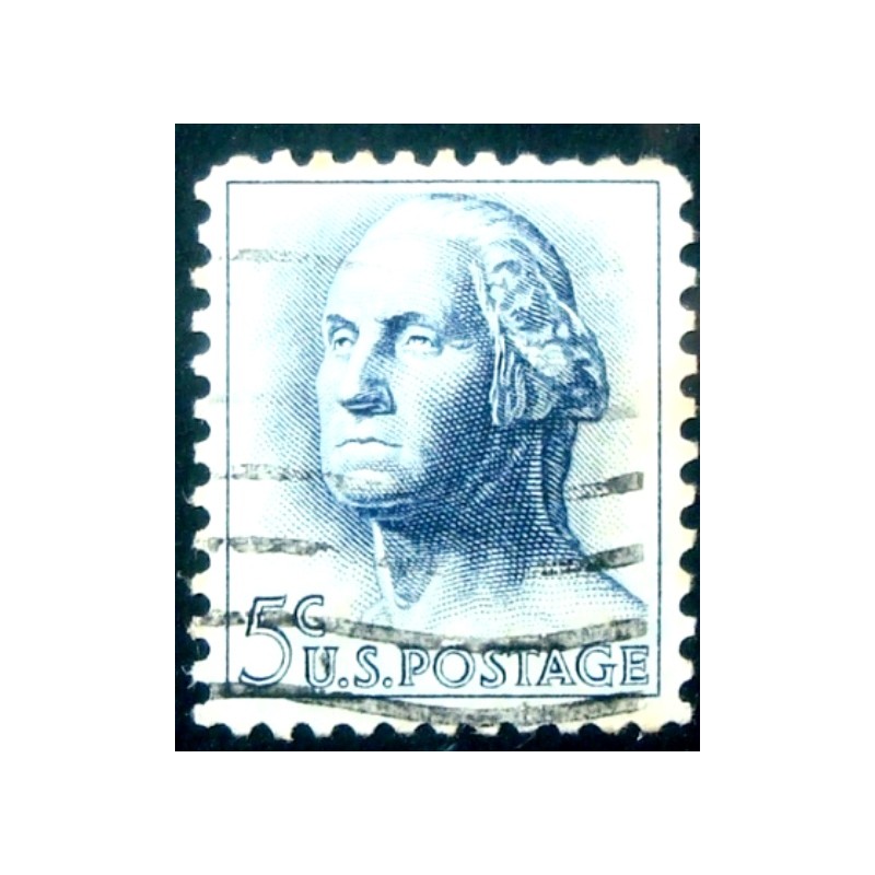 Imagem similar à do selo postal dos Estados Unidos de 1962 George Washington 5 xA