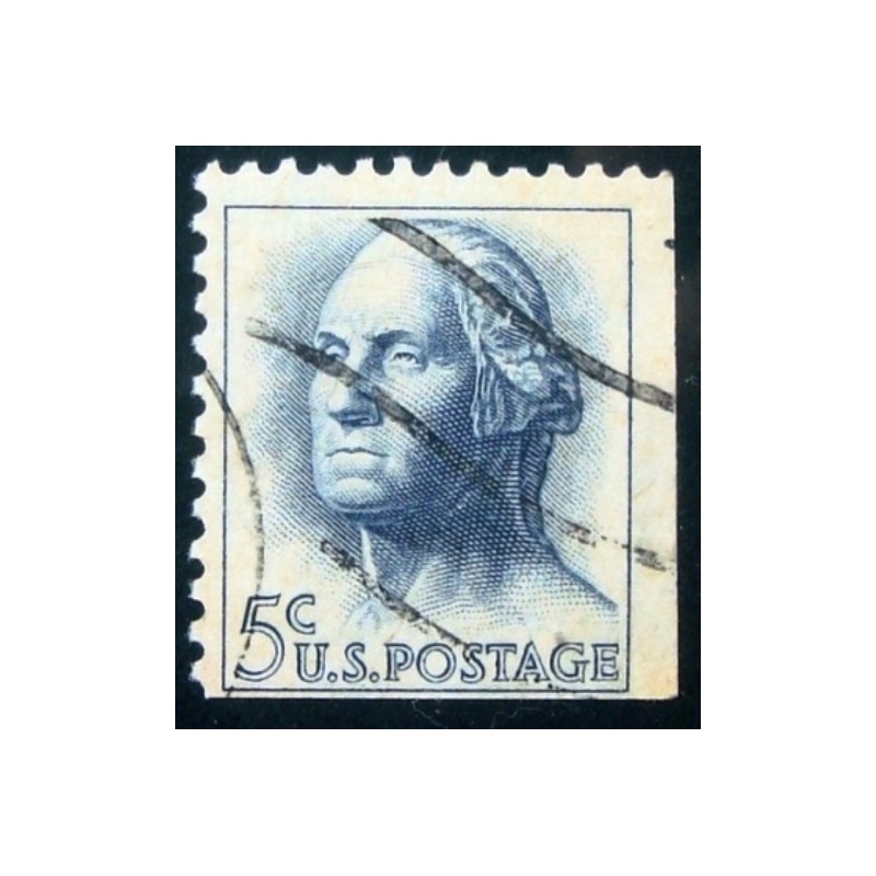 Imagem similar à do selo postal dos Estados Unidos de 1962 George Washington 5 xEru