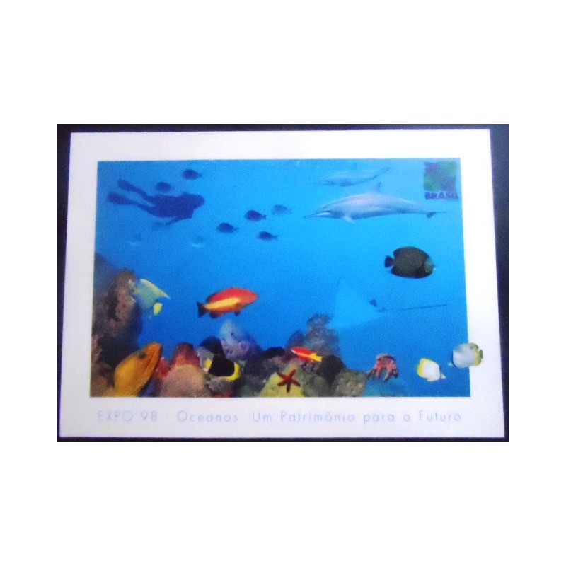 Imagem do Cartão postal do Brasil de 1998 EXPO 98 Oceanos
