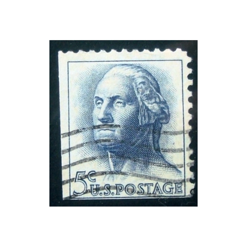 Imagem similar à do selo postal dos Estados Unidos de 1962 George Washington 5 xEul